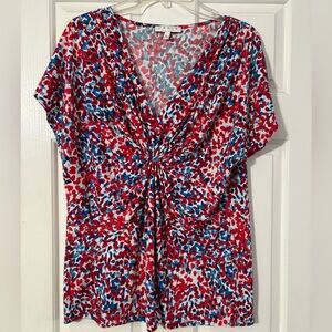 Women’s XL Chaus blouse- red and blue